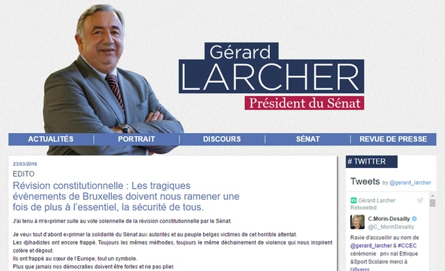 Capture du site Gérard Larcher — Site personnel · archive