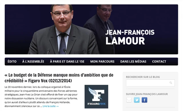 Capture du site Jean-François Lamour — Site personnel · archive