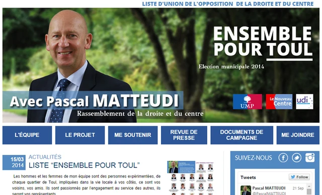 Capture du site Pascal Matteudi — Municipales 2014 · Toul