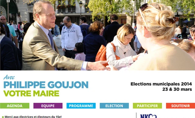 Capture du site Philippe Goujon — Municipales 2014 · Paris 15e