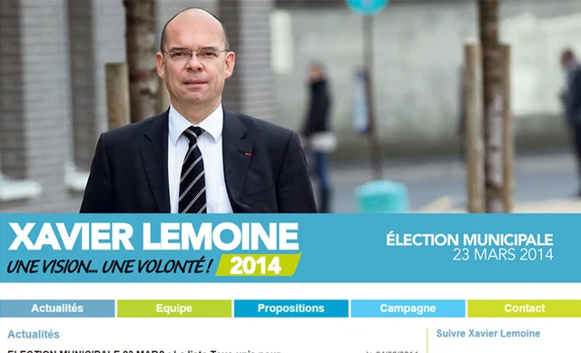 Capture du site Xavier Lemoine — Municipales 2014
